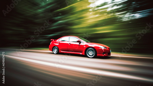 Professional photography of the car with fast shutter speed  the movement of the car at speed  