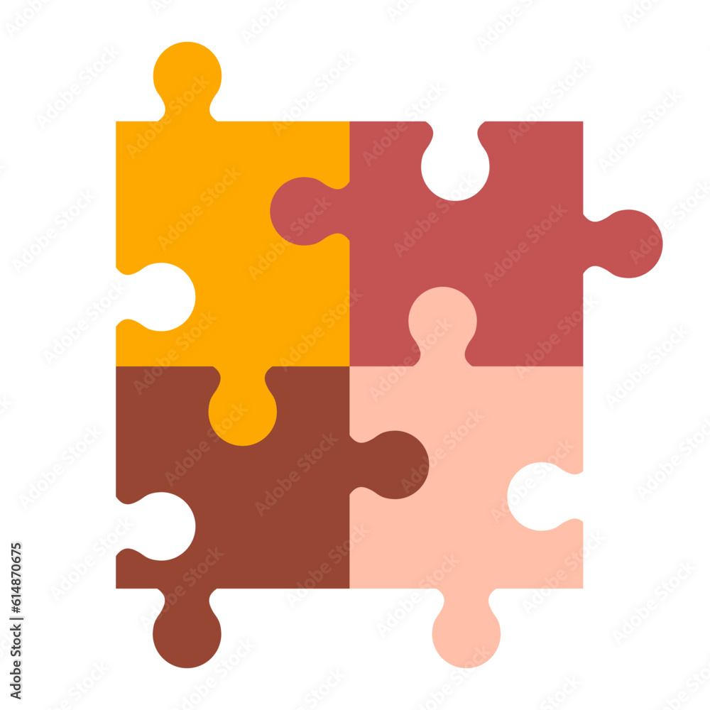 Puzzle icon. Jigsaw symbol. Business idea, problem solution, teamwork concept design. Flat vector illustration isolated on white background Puzzle icon. Jigsaw symbol. Business idea, problem solution, teamwork concept design. Flat vector illustration isolated on white background