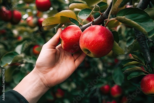 red apple picking