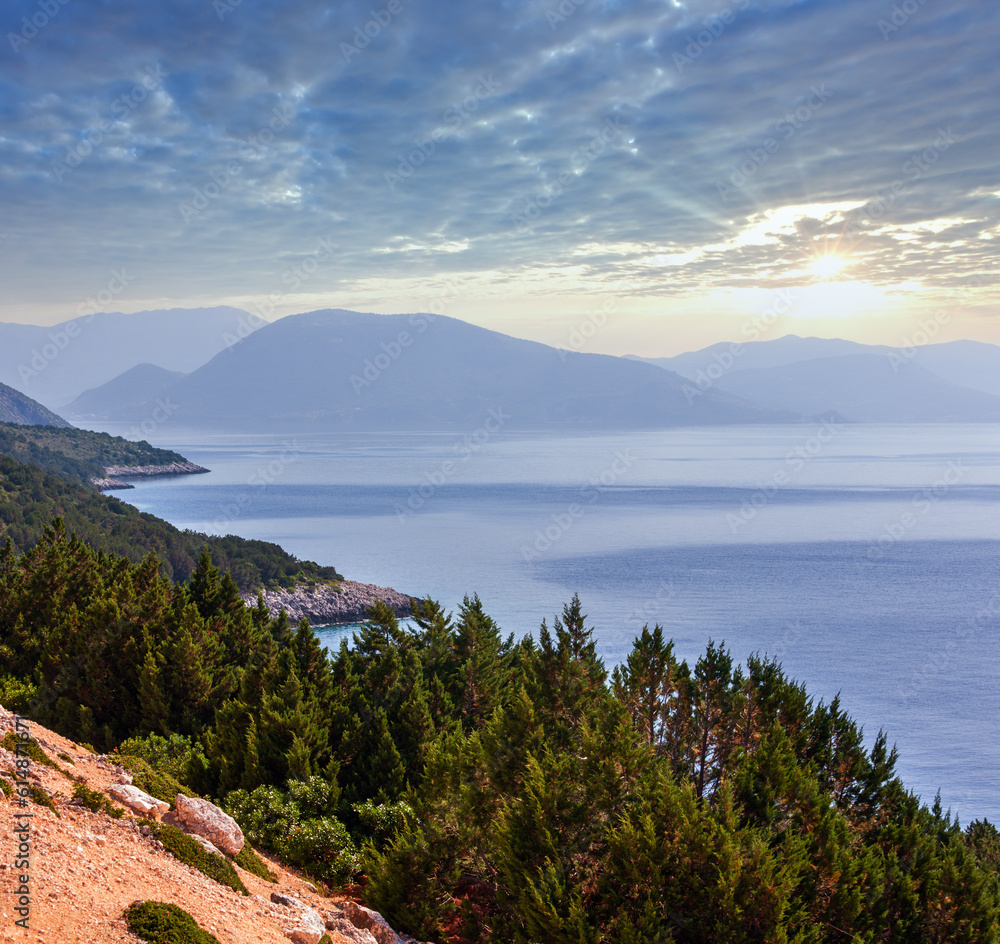 South cape of Lefkas island (Lefkada, Greece, Ionian Sea). View from up. South cape of Lefkas island (Lefkada, Greece, Ionian Sea). View from up.