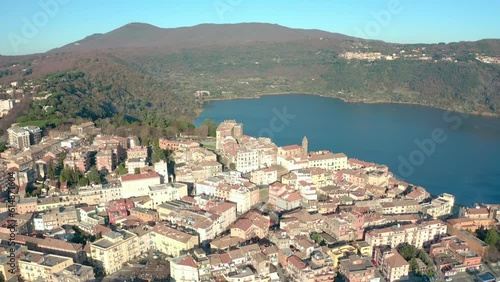 aerial view of the town of genzano di rome photo