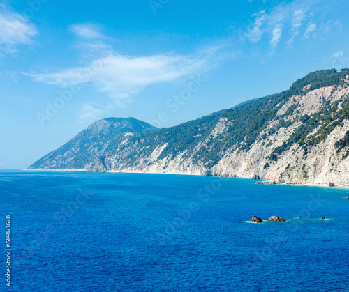 Beautiful summer Porto Katsiki beach on Ionian Sea  Lefkada  Greece 