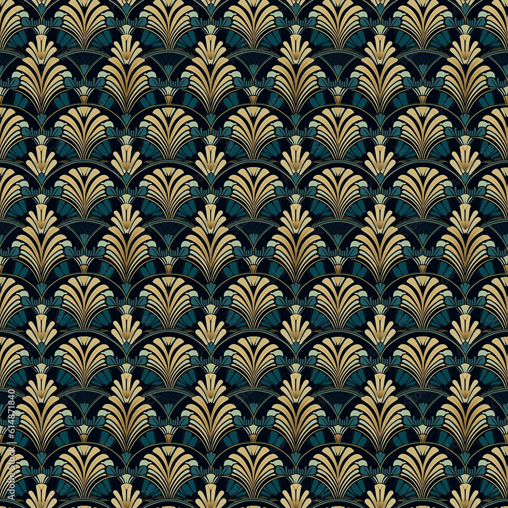 Seamless Art Deco, pattern, created with AI Generative Technology Seamless Art Deco, pattern, created with AI Generative Technology