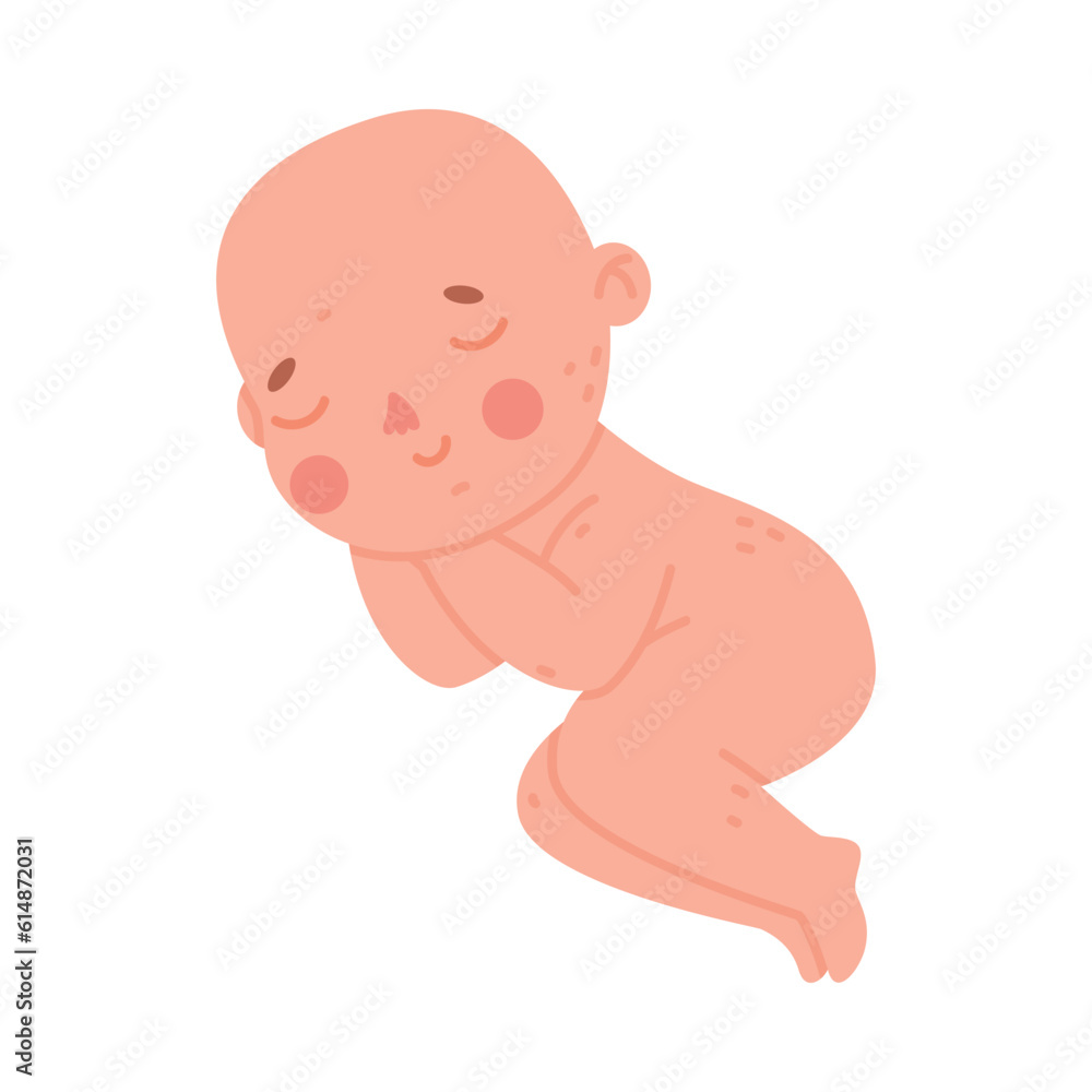 Cute Little Naked Baby or Infant Sleep Vector Illustration Cute Little Naked Baby or Infant Sleep Vector Illustration