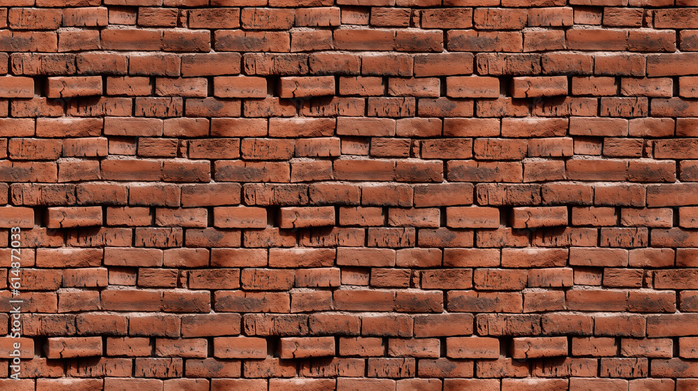 Fototapeta premium Seamless brick wall pattern, created with AI Generative Technology