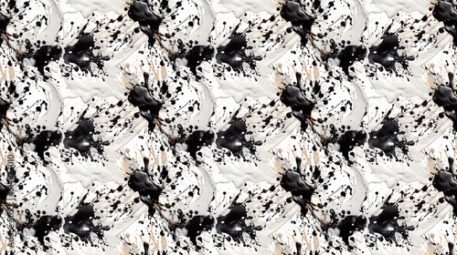 Wallpaper Mural Seamless black and white splash pattern, created with AI Generative Technology Torontodigital.ca