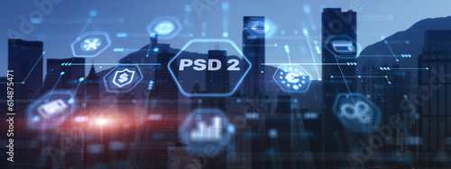 Concept PSD2. Open banking. Payment Service Directive PSD 2 © Funtap