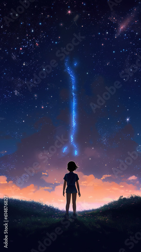 a brave anime girl in a scifi world, ai generated image