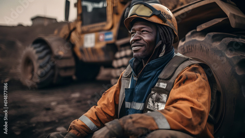 African Mine Worker on duty