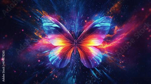 an impressive epic butterfly wallpaper  fantasy light artwork  ai generated image