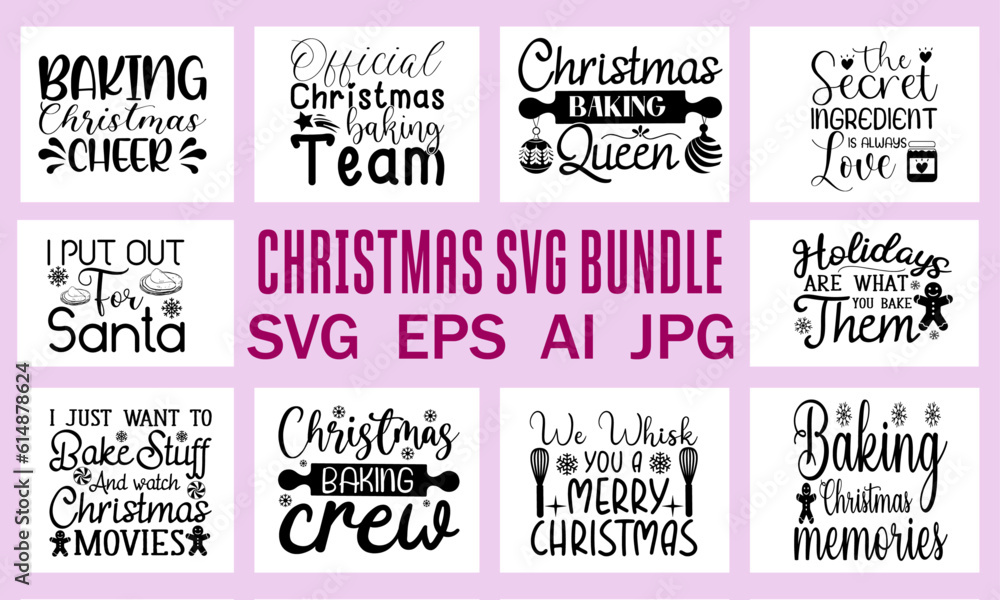Fototapeta premium Christmas SVG Bundle, Holidays T Shirt Bundle
