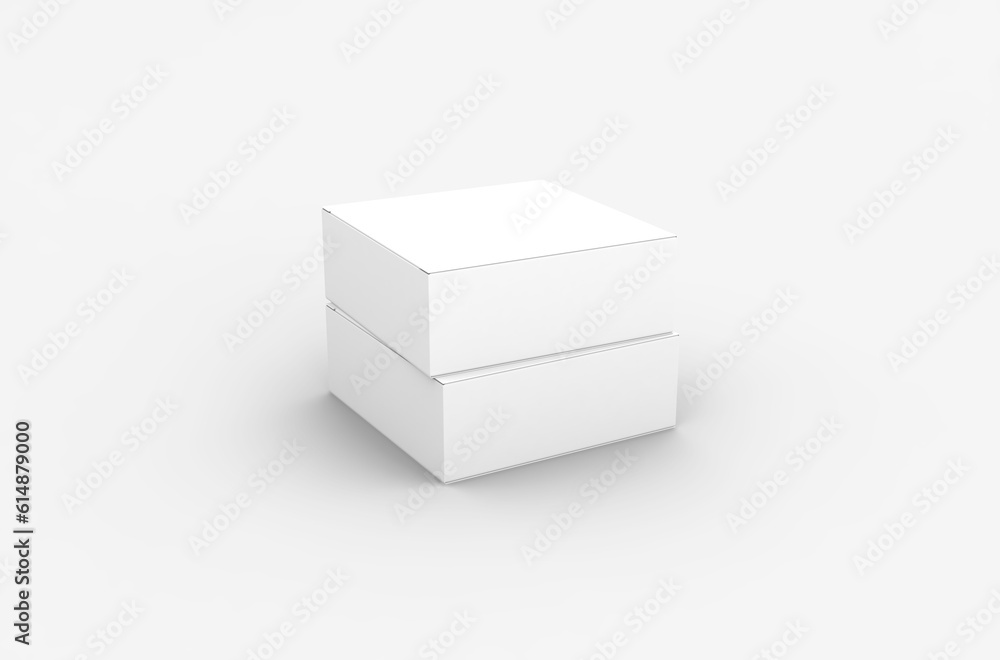 Square product box packaging mockup for brand advertising on a transparent background. Square product box packaging mockup for brand advertising on a transparent background.