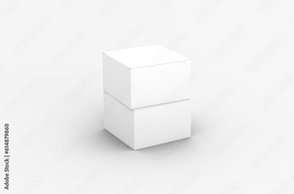 Square product box packaging mockup for brand advertising on a transparent background. Square product box packaging mockup for brand advertising on a transparent background.