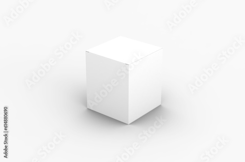 Square product box packaging mockup for brand advertising on a transparent background. © DAkreev