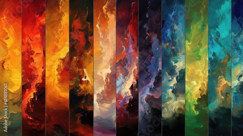 a fantasy inspired modern wall art wallpaper with season lines, ai generated image