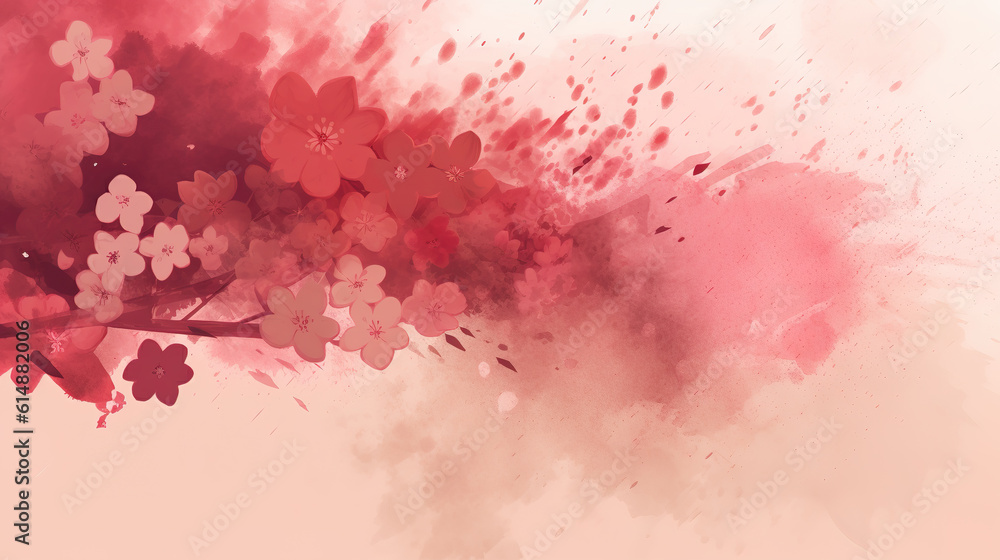 a beautiful romantic flower inspired watercolor poster, ai generated image