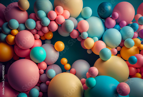 Balloons Shapes Background. Bright and playful balloon shapes. Generative AI