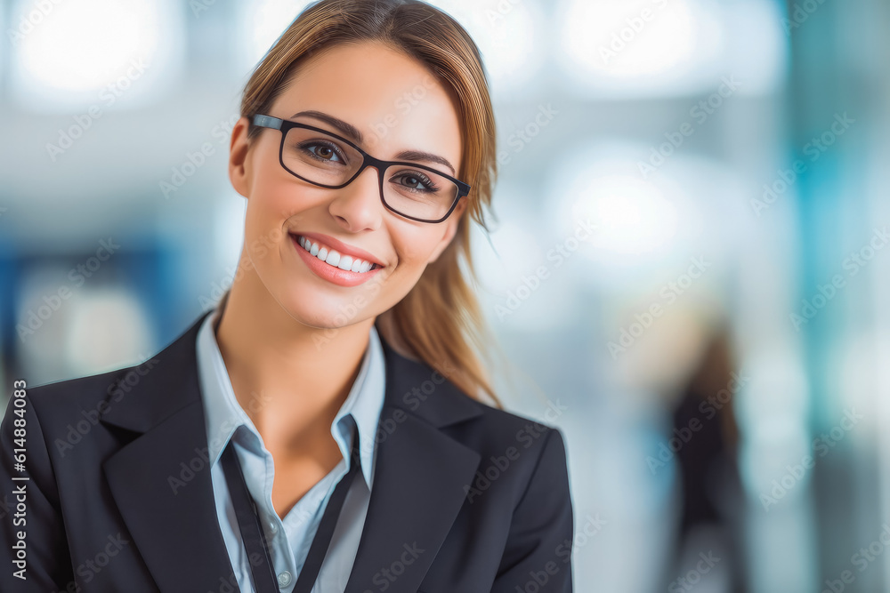 Young attractive secretary working on papers and answering a phone, looking professional. Generative AI Young attractive secretary working on papers and answering a phone, looking professional. Generative AI