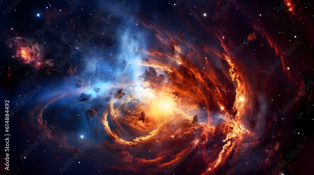 Intricate shockwave patterns emanating from the dying star, Generative AI Intricate shockwave patterns emanating from the dying star, Generative AI
