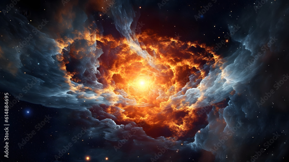 Explosive grandeur of a supernova, Generative AI Explosive grandeur of a supernova, Generative AI