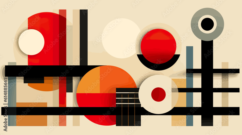 Abstract Bauhaus geometric shapes art vector background and wallpaper. Abstract Bauhaus geometric shapes art vector background and wallpaper.
