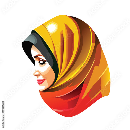 Woman hijab logo with unique concept and business card design Premium Vector, Muslim fashion hijab logo design, beautiful headscarf for Muslim women