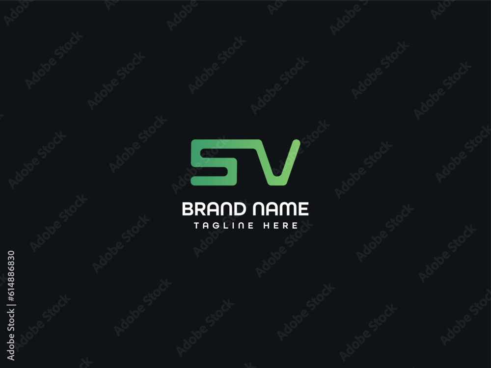 SV modern letter logo SV modern letter logo