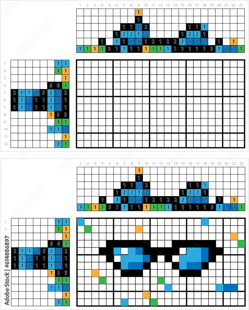 Fototapeta premium Spectacle Nonogram Pixel Art M_2306001
