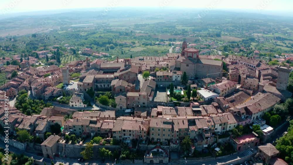 aerial view of the town of lucignano tuscany aerial view of the town of lucignano tuscany