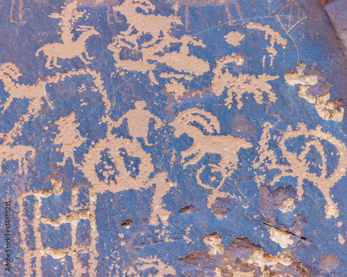 Petroglyphs at Newspaper Rock State Historical Monument in Utah  © Aaron J Hill