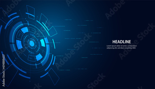 Abstract circle circuit board speed futuristic modern on blue background for entering topics and information