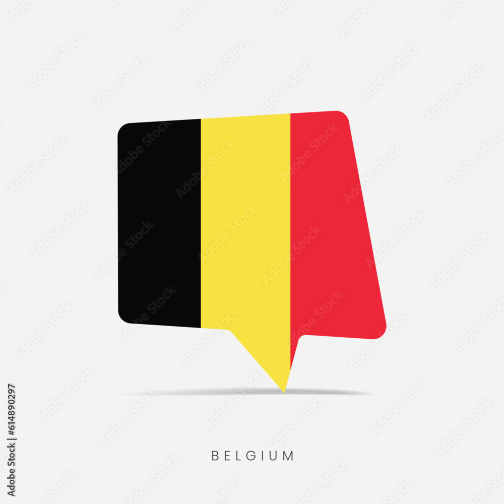 Fototapeta premium Belgium flag bubble chat icon