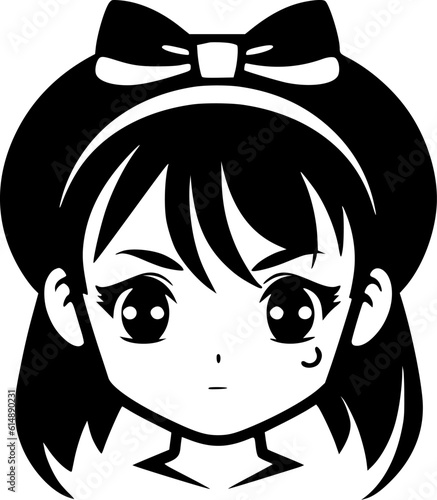 Anime | Minimalist and Simple Silhouette - Vector illustration