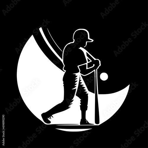 Baseball - Black and White Isolated Icon - Vector illustration