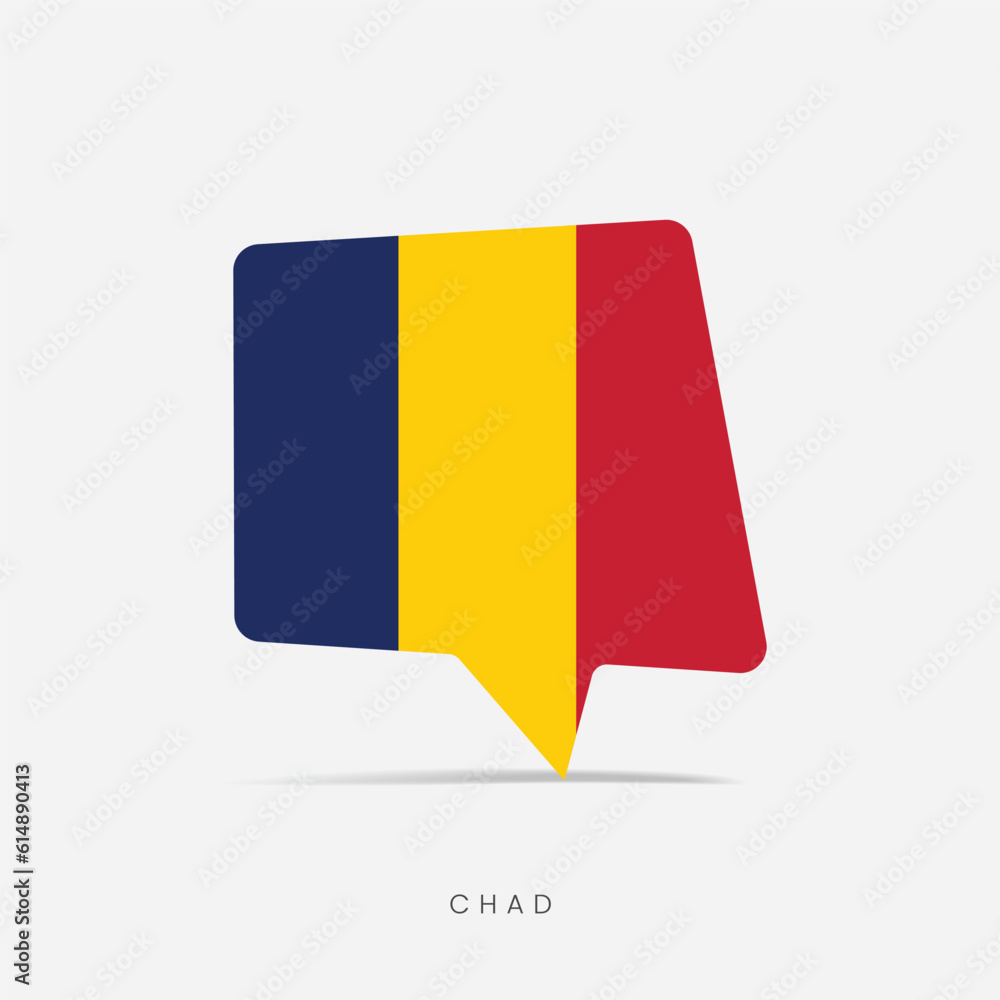 Fototapeta premium Chad flag bubble chat icon