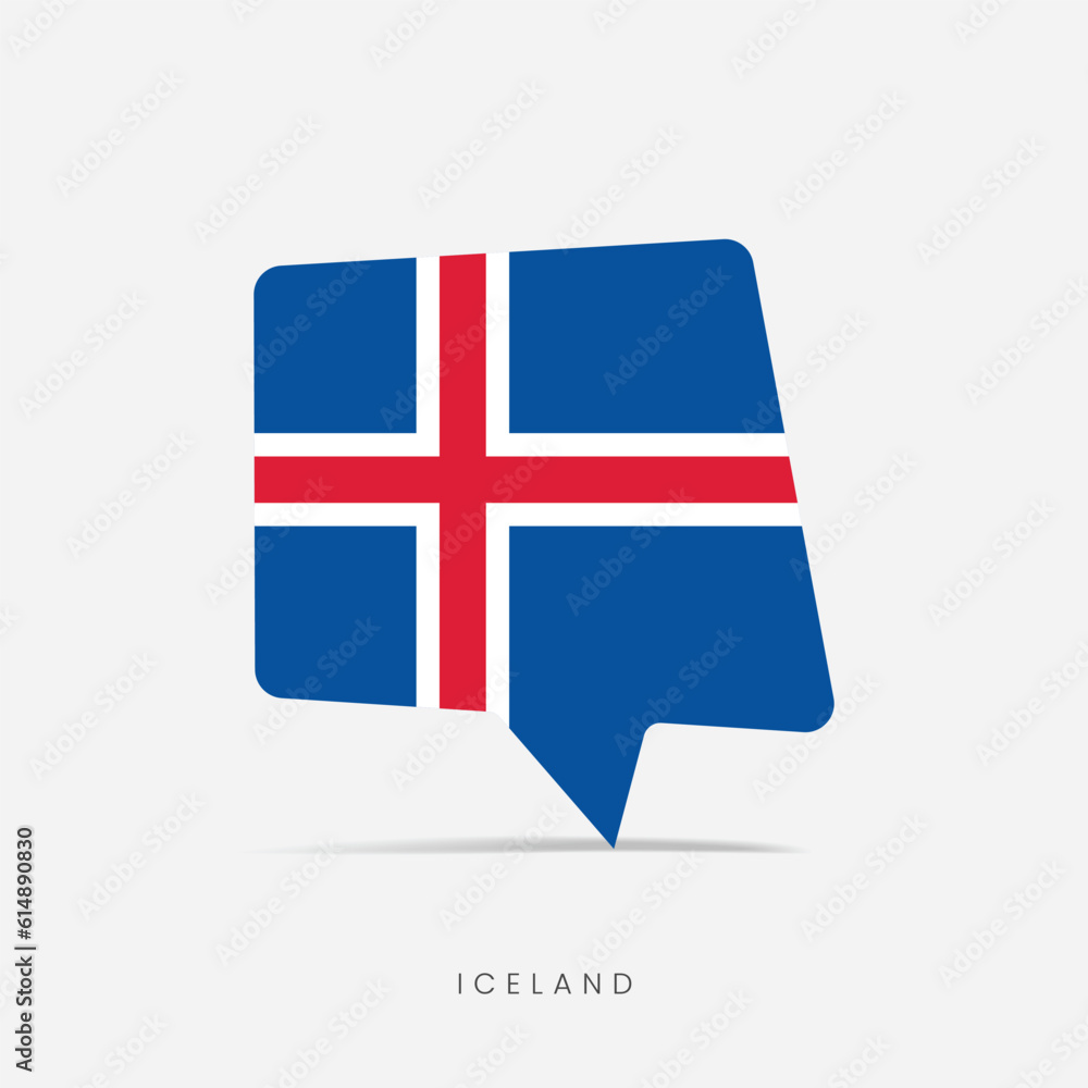 Obraz premium Iceland flag bubble chat icon