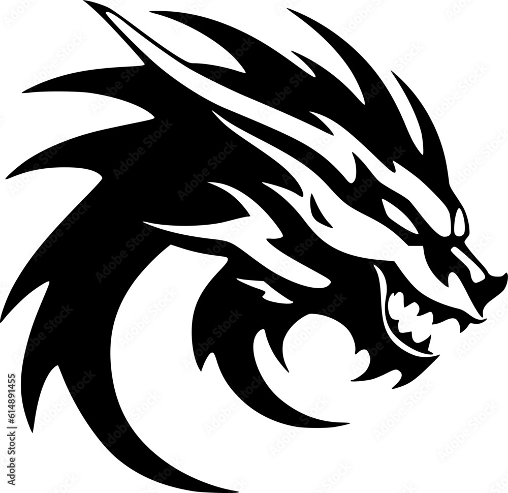 Obraz premium Dragon | Minimalist and Simple Silhouette - Vector illustration