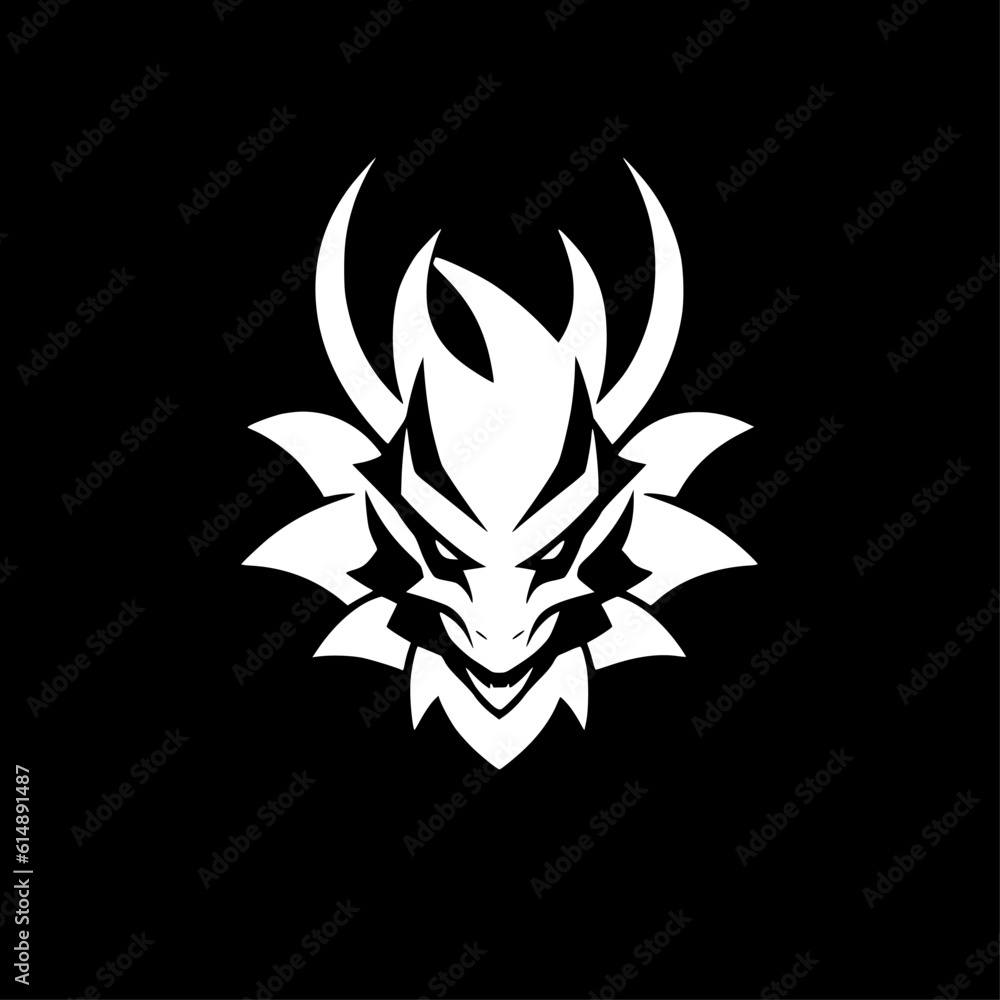 Dragon | Black and White Vector illustration Dragon | Black and White Vector illustration