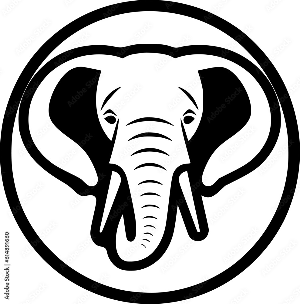 Elephant | Black and White Vector illustration Elephant | Black and White Vector illustration