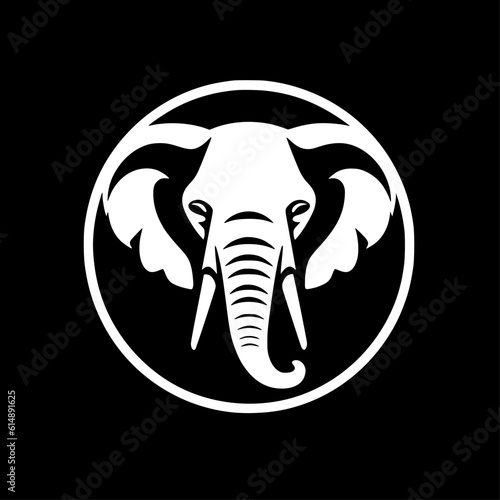 Elephant - Black and White Isolated Icon - Vector illustration