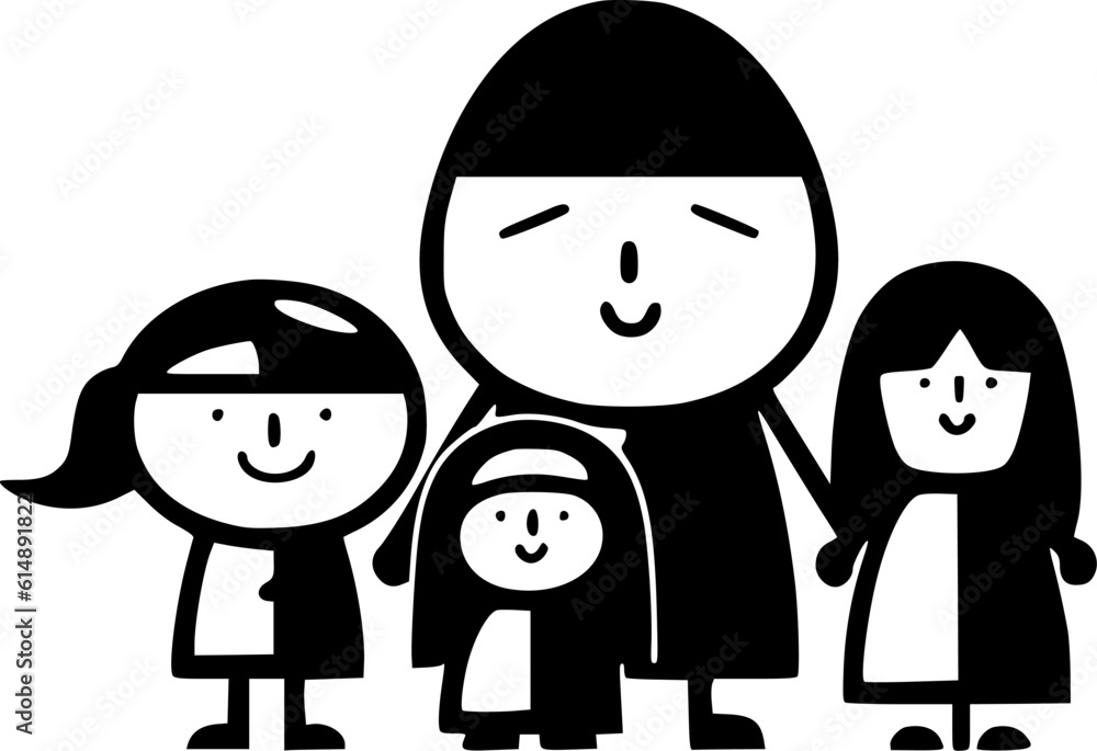 Fototapeta premium Family - Minimalist and Flat Logo - Vector illustration
