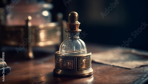 An antique brass bell, a symbol of Christianity service generated by AI