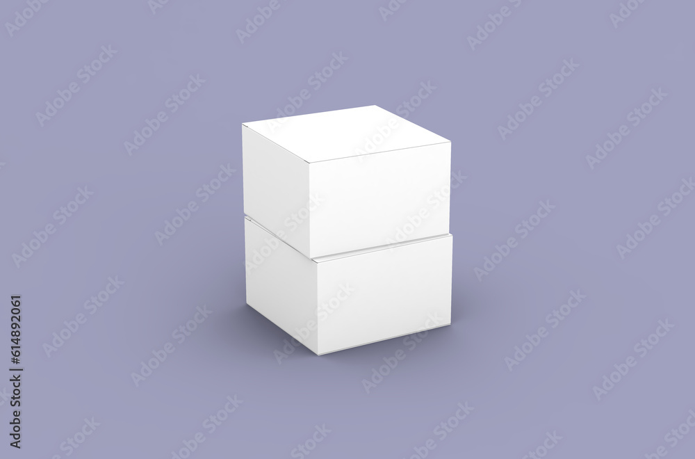 Fototapeta premium Square product box packaging mockup for brand advertising on a clean background.
