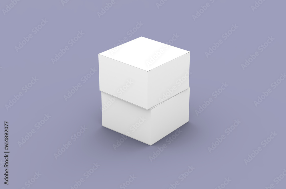 Square product box packaging mockup for brand advertising on a clean background. Square product box packaging mockup for brand advertising on a clean background.