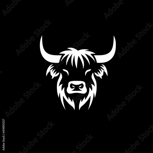 Highland Cow | Minimalist and Simple Silhouette - Vector illustration