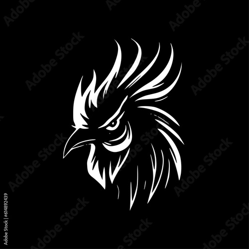 Wallpaper Mural Rooster - Black and White Isolated Icon - Vector illustration Torontodigital.ca
