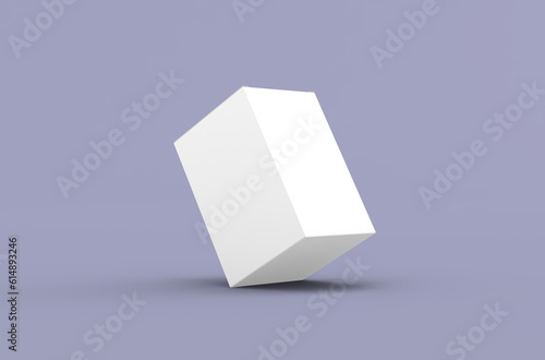 Square product box packaging mockup for brand advertising on a clean background.