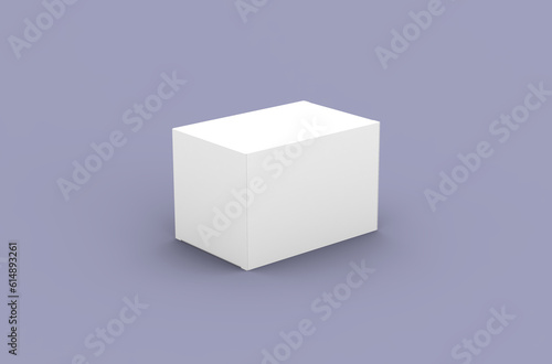 Square product box packaging mockup for brand advertising on a clean background. © DAkreev