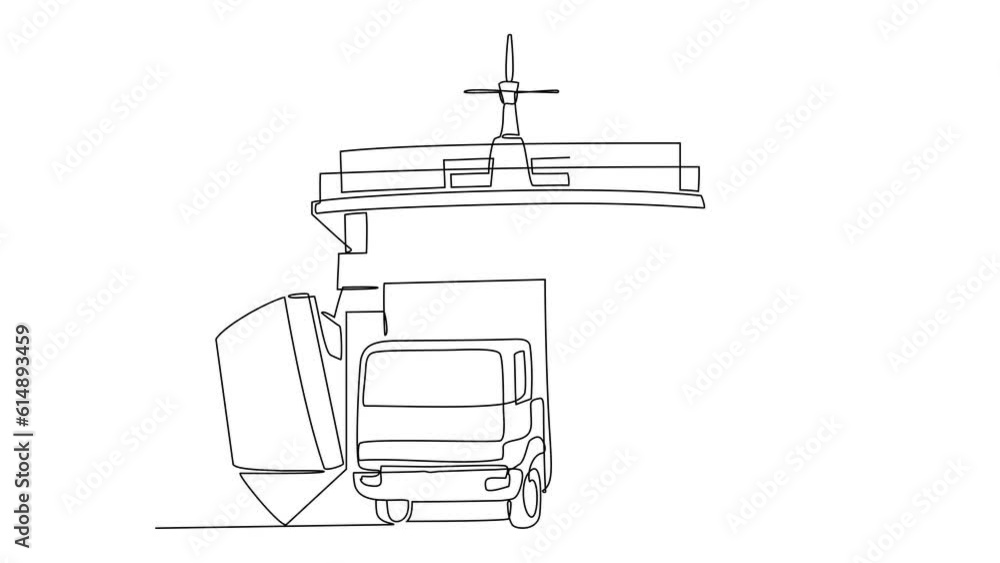 Animated self drawing of single continuous line draw for vehicle enters to the ship. Sea vehicle in simple linear style. Transportation design concept animation. full length animation Animated self drawing of single continuous line draw for vehicle enters to the ship. Sea vehicle in simple linear style. Transportation design concept animation. full length animation