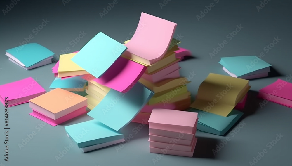 Sticky reminder: Ideas for business communication on multi colored adhesive notes generated by AI Sticky reminder: Ideas for business communication on multi colored adhesive notes generated by AI